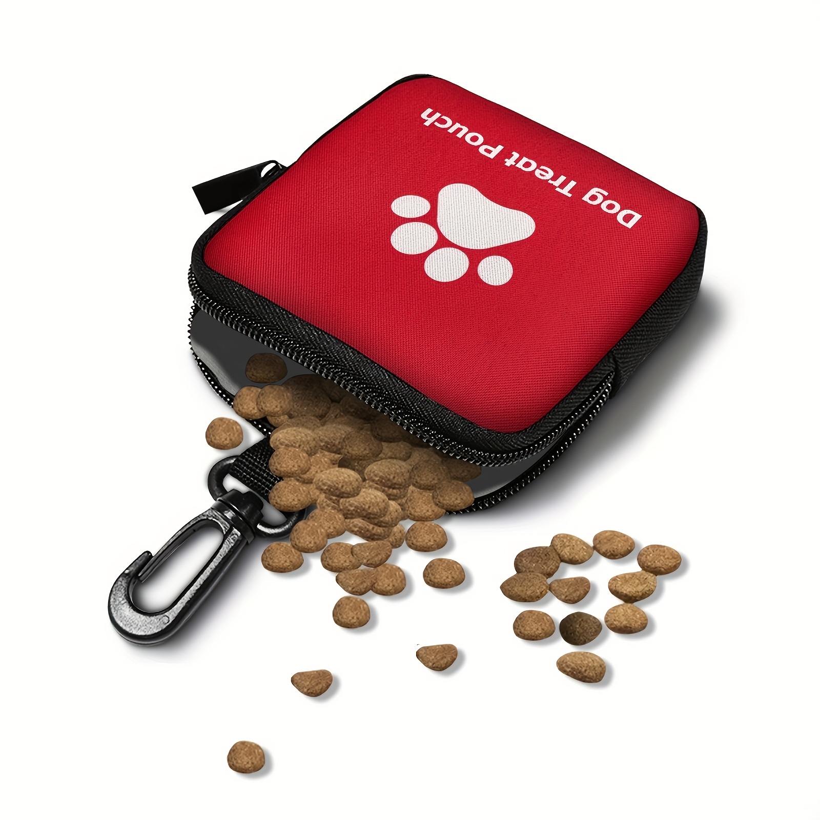 Image of Portable Dog Treat & Training Toy Bag With Paw Print - Suitable For Puppy Snacks, Leash, Portable For Walking, Travel,, - Pet Accessory Carrier