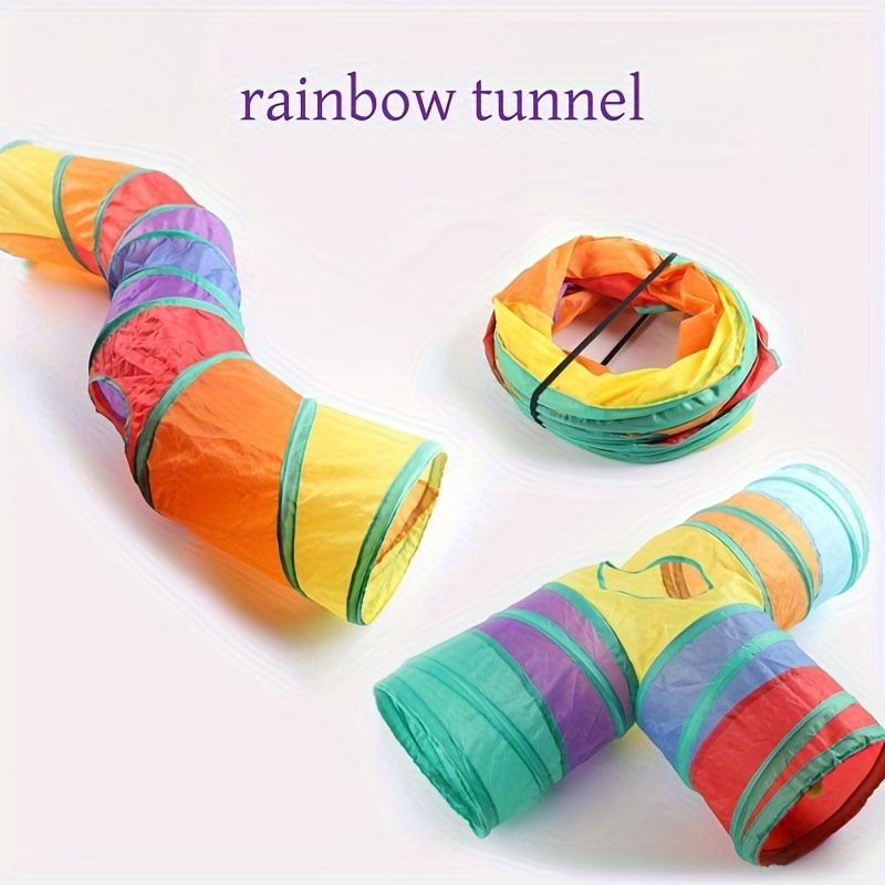 

Striped Polyester Cat Tunnel - Interactive Play & Exercise Toy For Cats, All-season, Detachable & Washable
