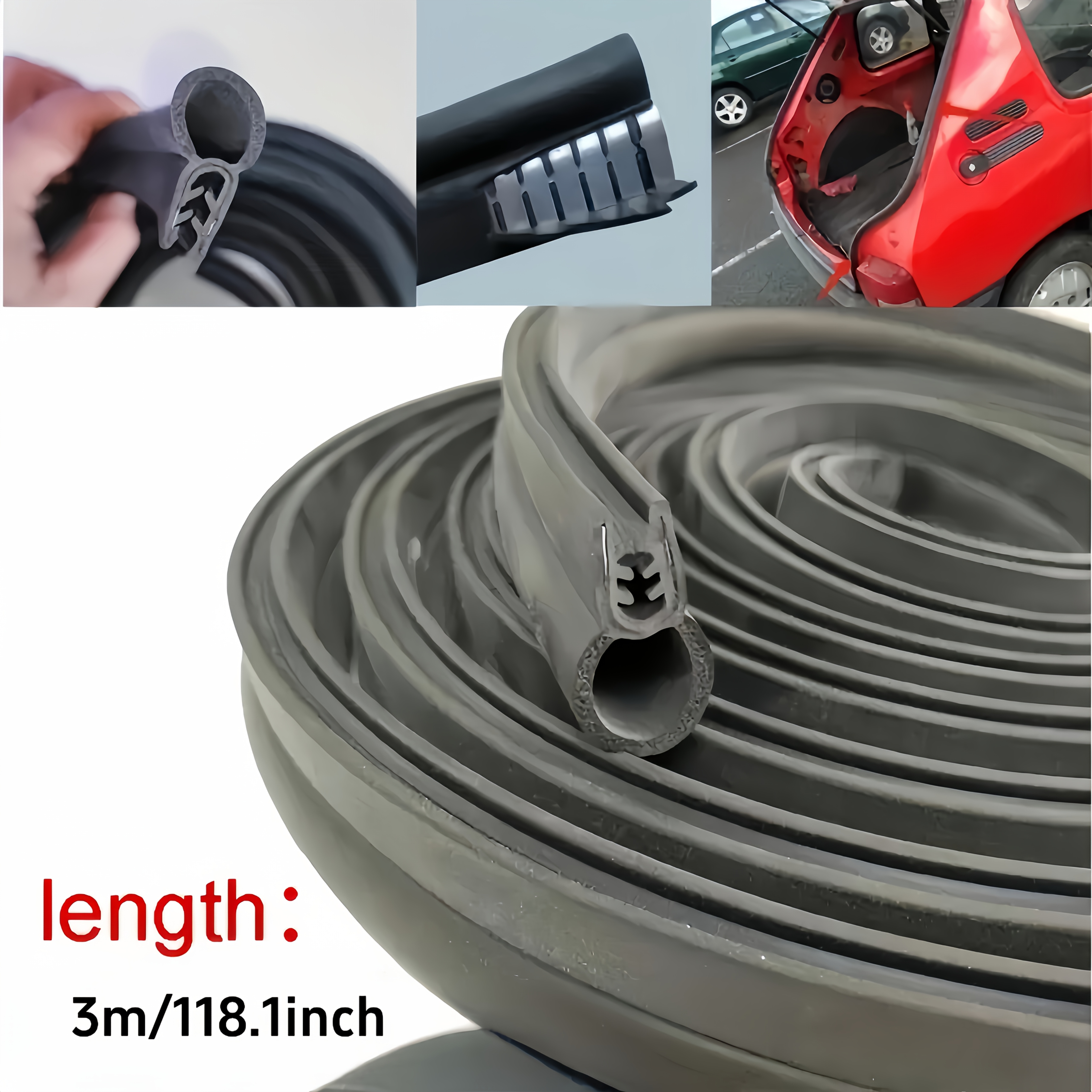 Image of 1.5-meter And 3-meter Thickened Sealing Strips For Automobiles, Sealing For The Rear Tailgate And Car Doors. Block Cold Air, And Cut