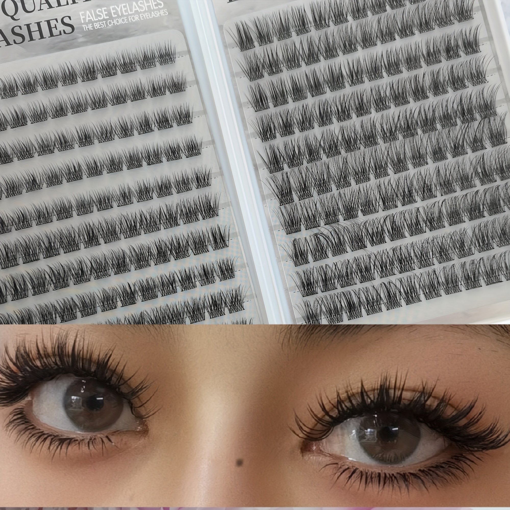 Image of False Eyelashes That Adhered Without Glue - 240 Clusters, Easy To Apply, 0.07mm Thick, Glue-free False Eyelashes.