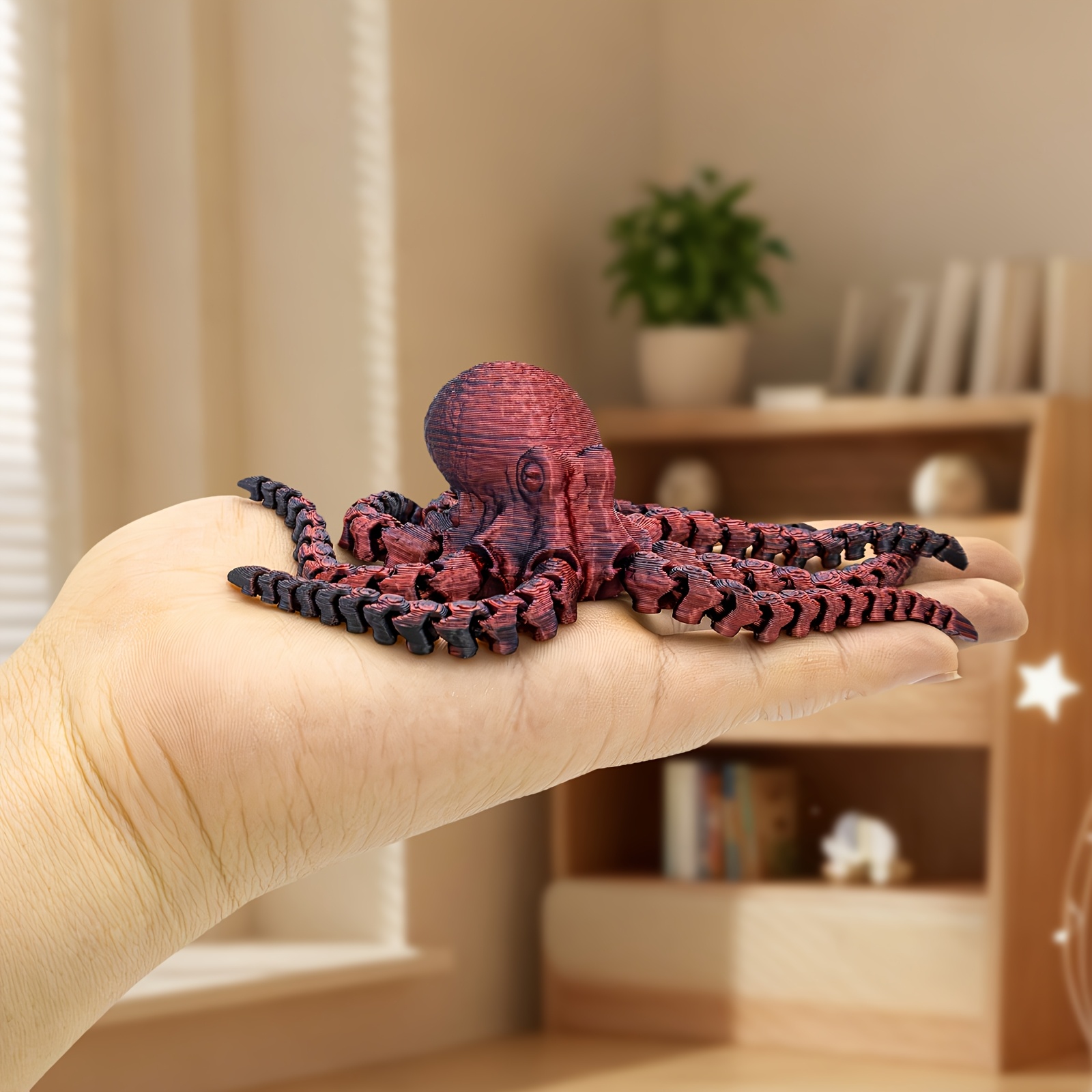 2pcs Poseable Octopus Relax Toy, Rainbow Gradient