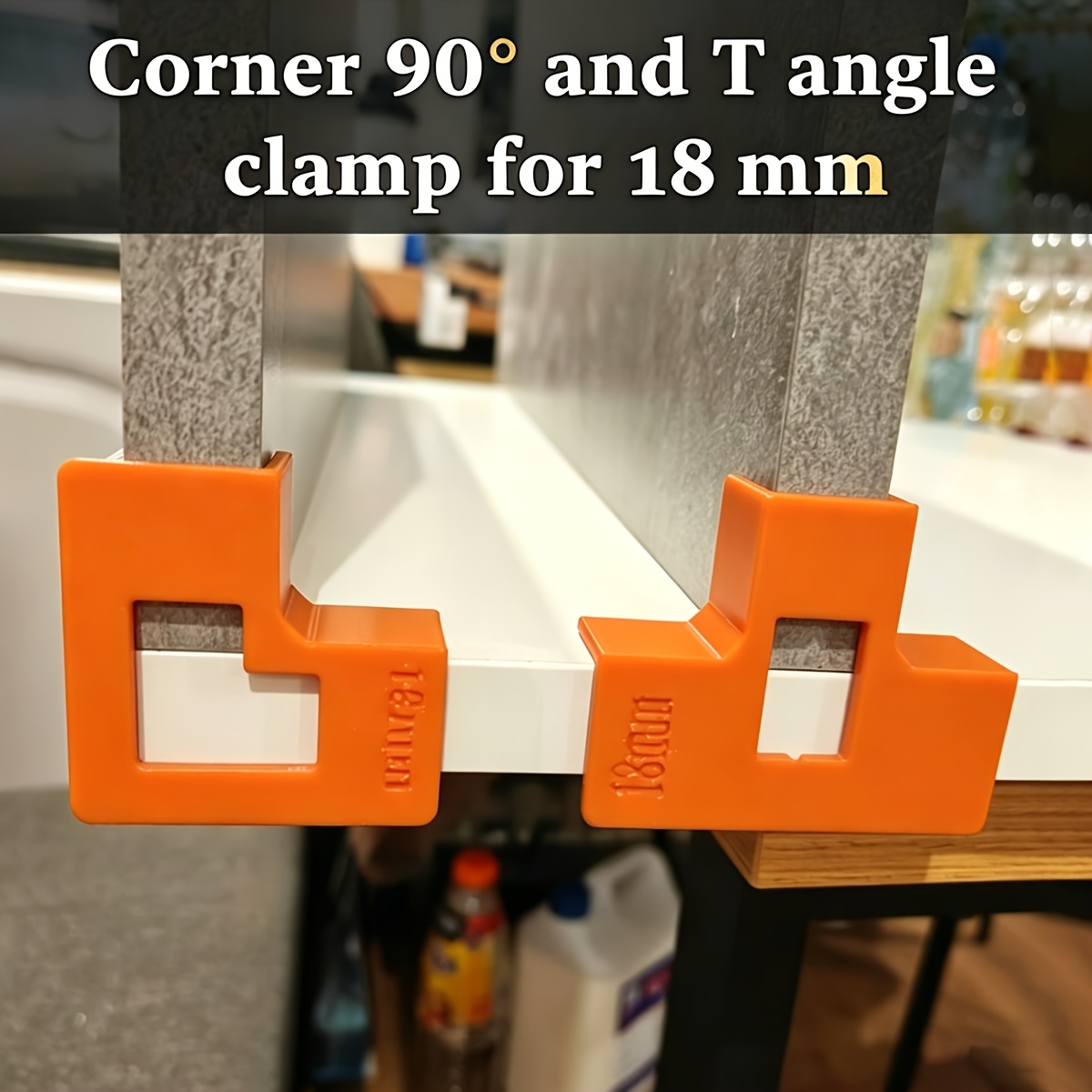 TEMU 2 pz Staffe angolari a T per pannelli in legno arancioni, versione ispessita, staffe a T ad retto di 90 gradi, hardware di fissaggio ad retto di