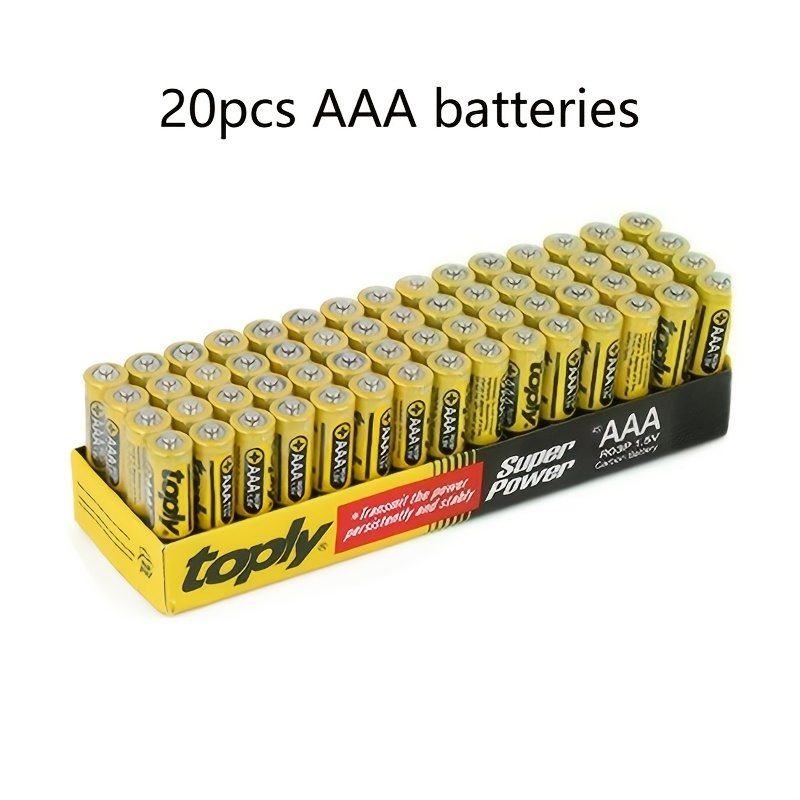 TEMU 20 piles AAA, 1.5V - Non-Rechargeables, Compatibles avec Lampes LED, Télécommandes, Microphones, Réveils - Jetables