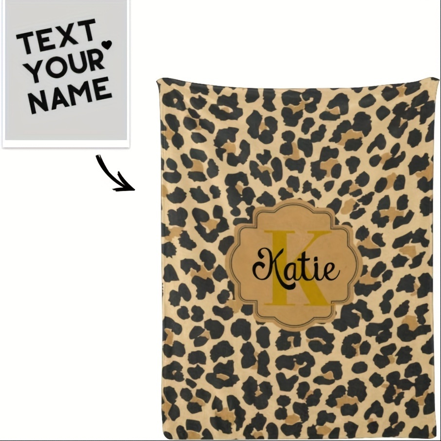 

Personalized Leopard Print Blanket - Teens And Adults - Suitable For Home, Office, Travel, And More - Machine Washable - Contemporary Style - Polyester Fabric - Digital Printed