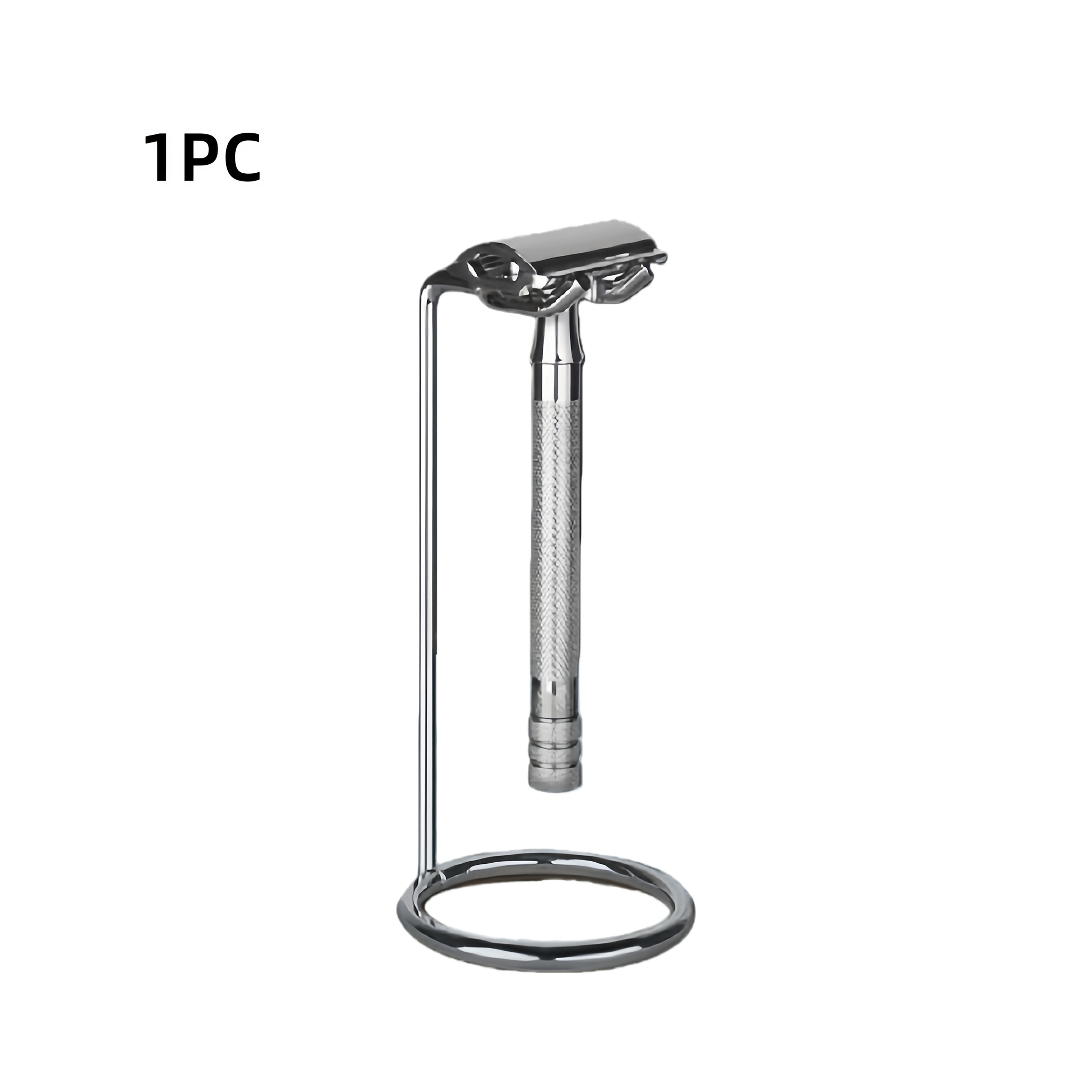 TEMU Scheermesjeshouder, roestvrijstalen scheerkwastenhouder, luxe scheermesjes houder voor heren op reis - 4.7 inch (12 cm), geschikt voor de meeste