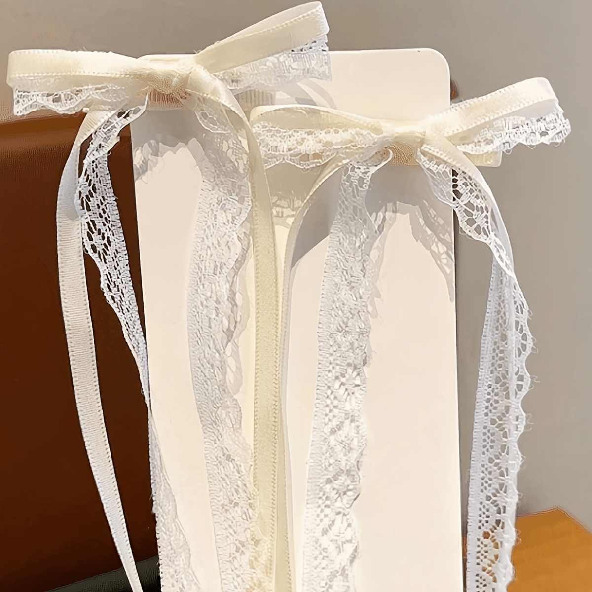 2pcs Of Elegant Lace Double-layer Bow Hair Clips, Suitable For Everyday And Pastoral Outfits (actual Items Do Not Cards)
