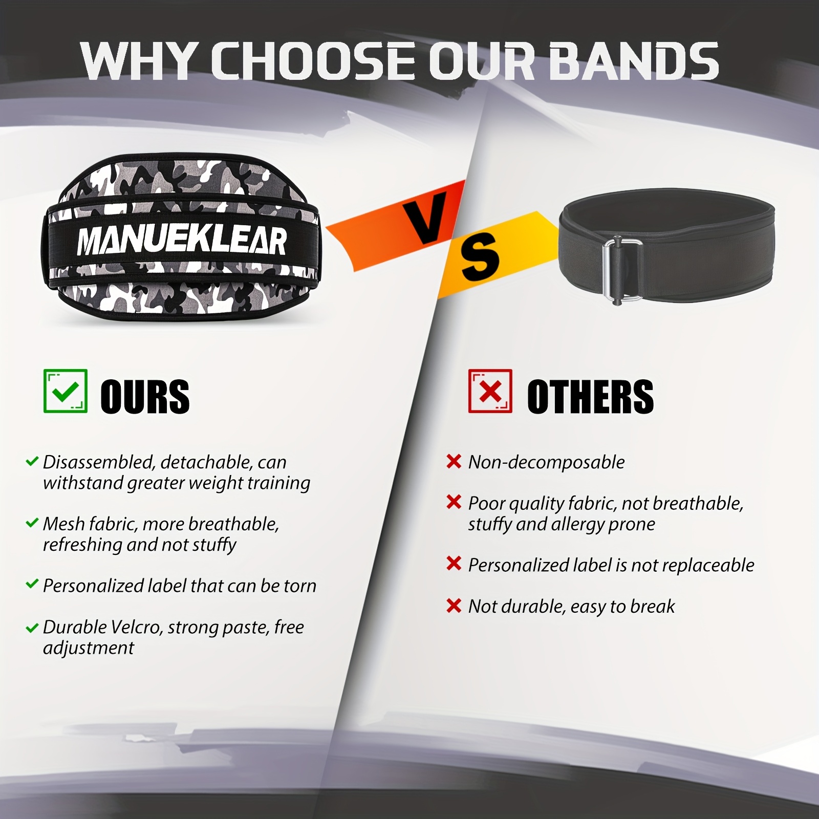 MANUEKLEAR Gewichthefgordel voor mannen en vrouwen