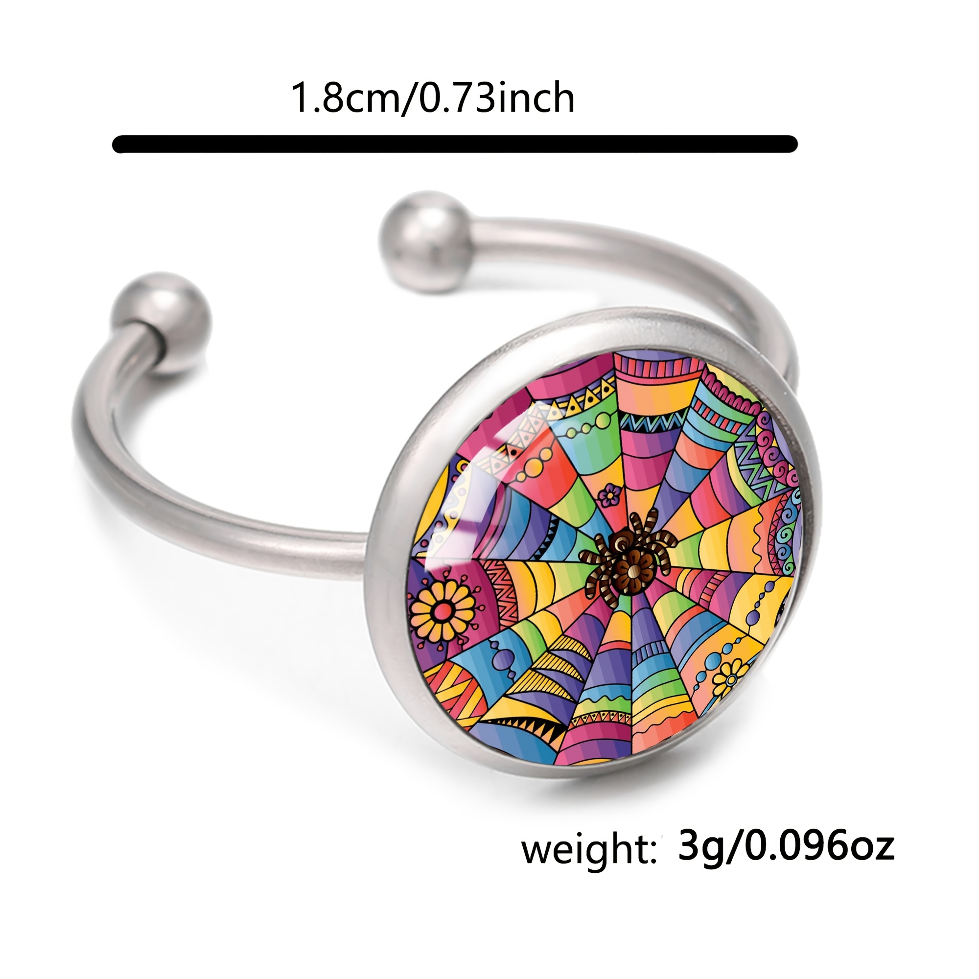 Unisex Mandala Secret Language Pattern Stainless Steel Ring