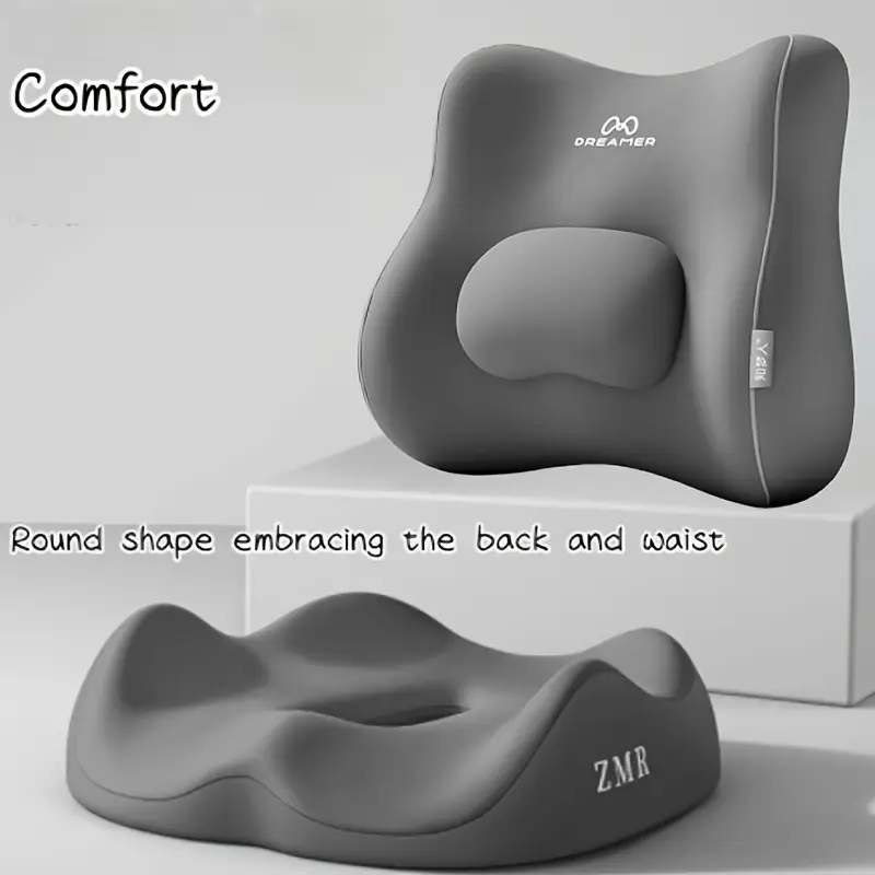1pc zmr all in one deluxe office study lumbar support backrest high memory foam breathable comfortable for ergonomic support from ergonomic seat pad minimalist backrest Product details 5