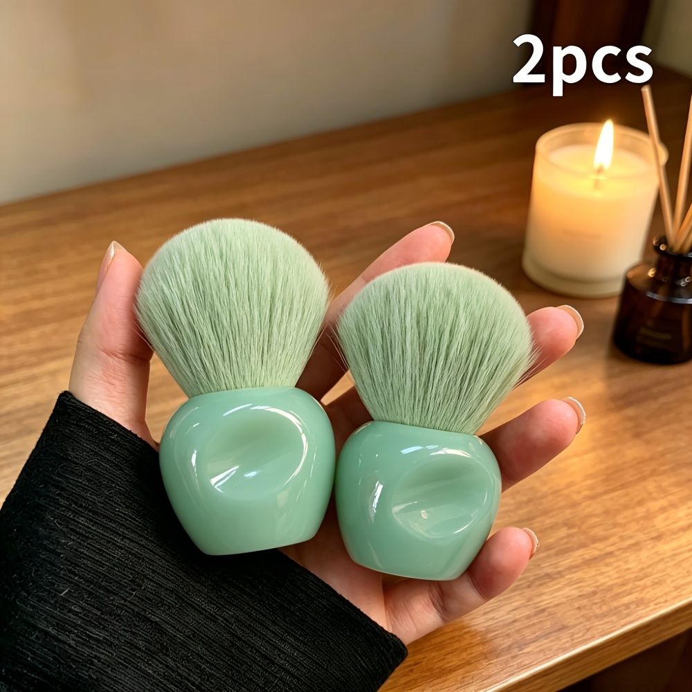TEMU 2 stuks transparante acryl nagelstofborstels met ultrazachte nylon haren & ergonomisch handvat - Geschikt voor gebruik in nagelsalons,