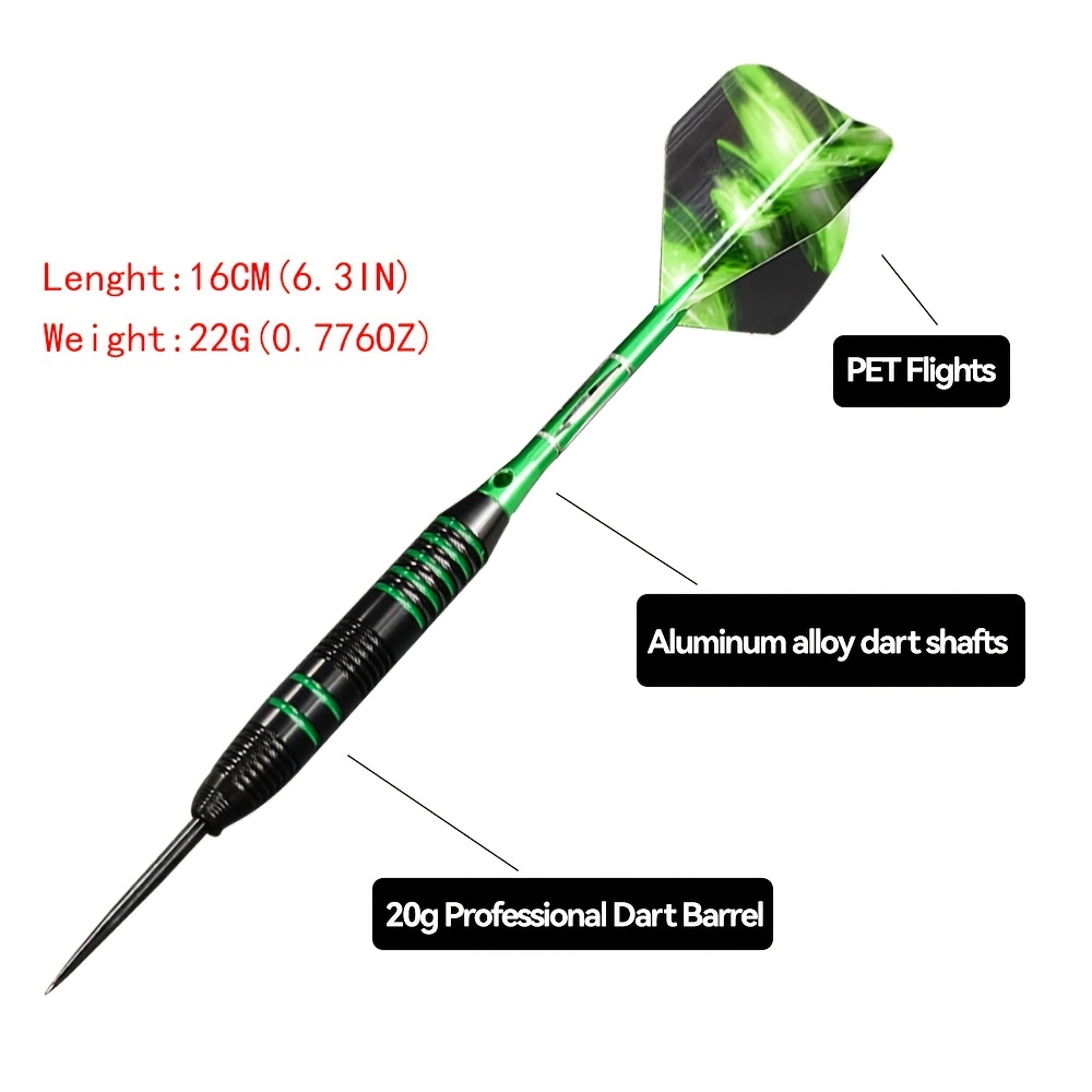 3pcs Professional Metal-Tip Dart Set with Carrying Case