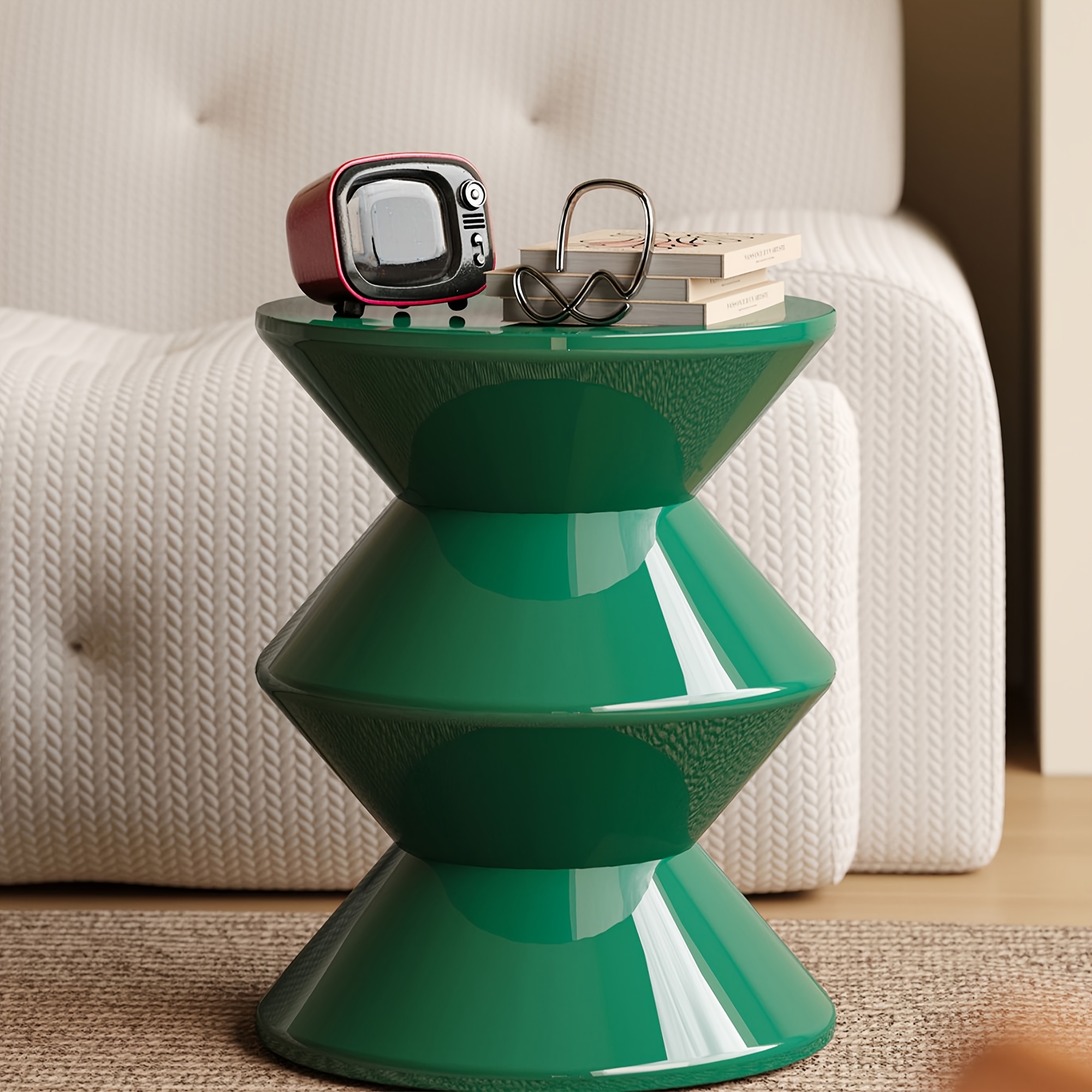 Multifunctional Stackable Side Table And Stool - Lightweight, No Installation Required, Rounded Corner Design Suitable For Home Decoration And Outdoor Use