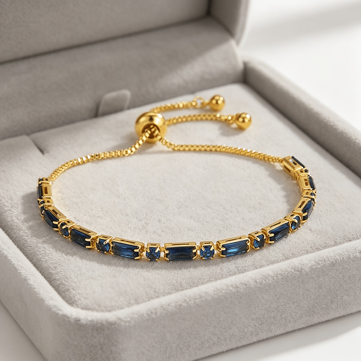 TEMU Exquisite Adjustable Rectangular Zirconia Pull Bracelet. Sophisticated And Versatile Women's Golden Fine Bracelet. Available In 4 Colors