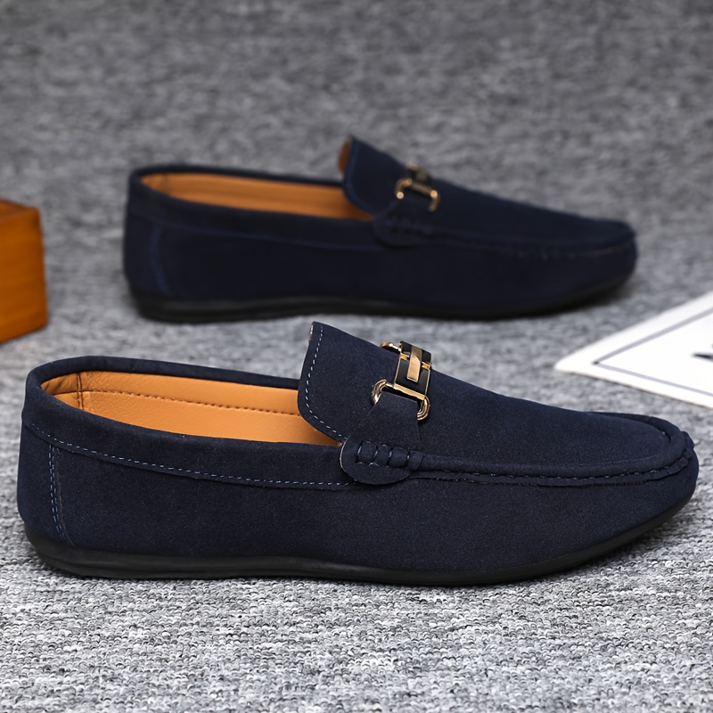 A Set of Stylish, Single-Color Luxury Casual Shoes for Men, Featuring a Round Toe And Flat Design, Comfortable Slip-On Style, Suitable for Different Events