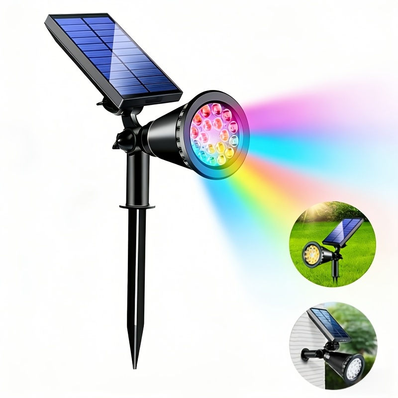TEMU 4pcs Solar Ground Spotlight, Solar Outdoor Lamp, Solar Garden Lamp, Lawn Garden Light, Three-level Dimming, Solar Charging, Suitable For , ,
