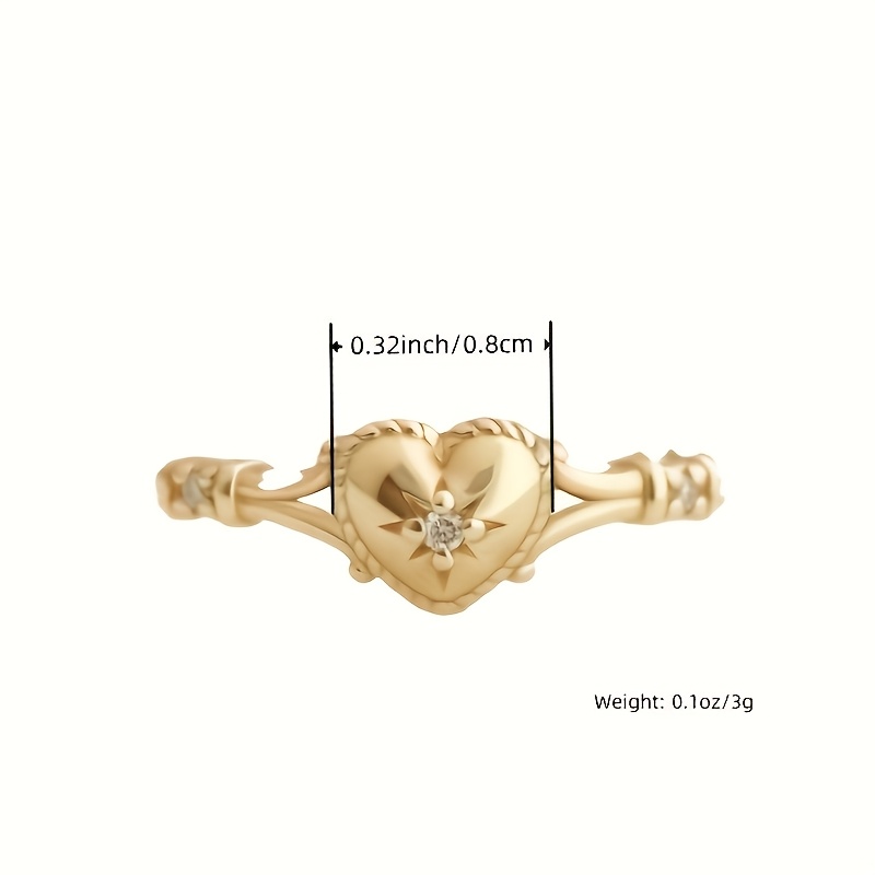 Heart Shaped Golden Plated Engagement Ring