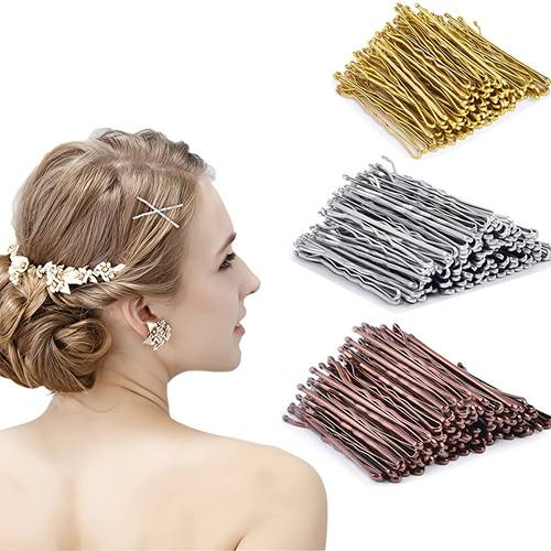 50pcs u shaped metal wave hair clips for women vintage minimalist hair accessories secure hold styling clips for everyday formal hairstyles hair accessories for elegant hairpin design durable hairpin