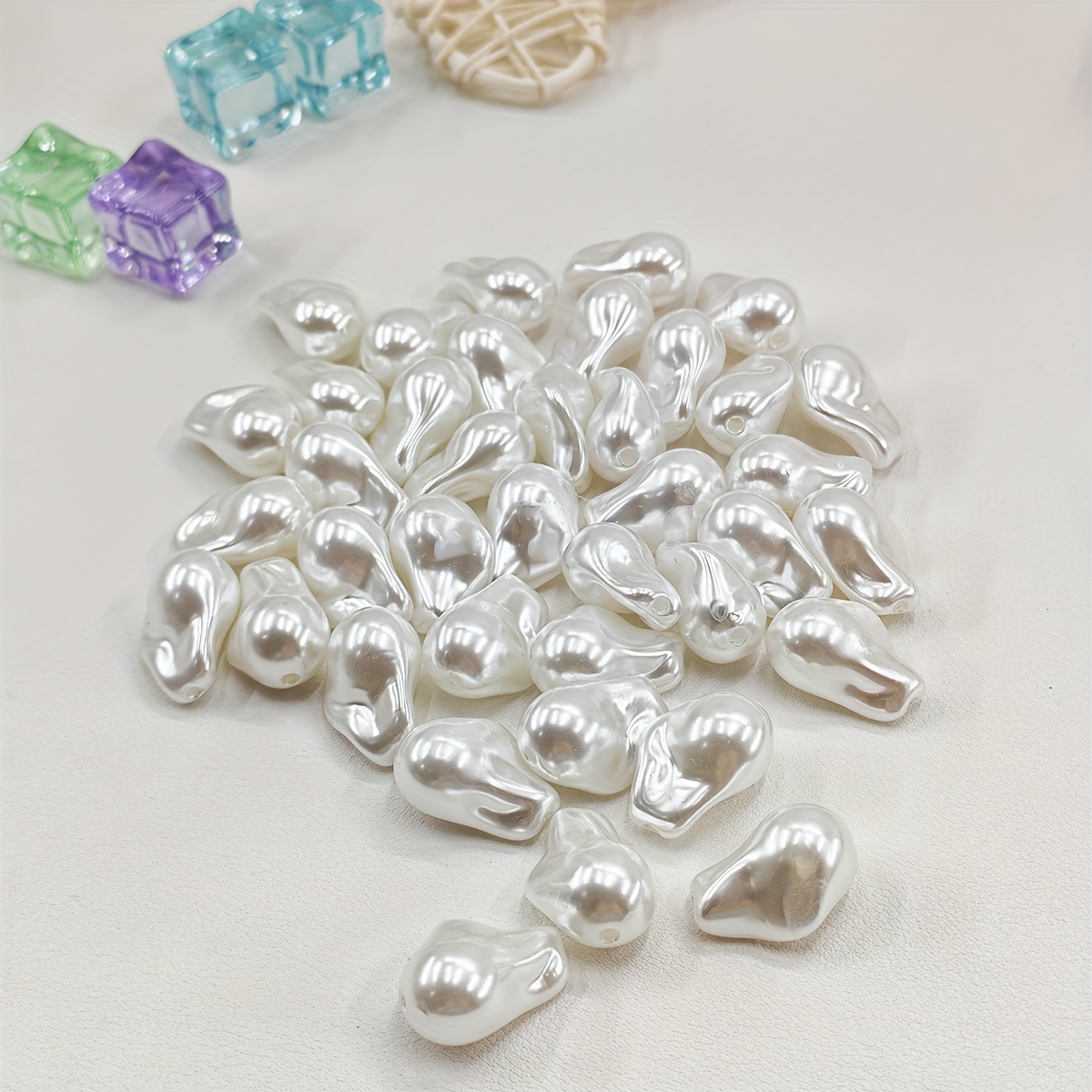 TEMU Perline Sciolte Barocche a Forma Irregolare con Foro Dritto per Accessori di Bijoux Fai da Te, Adatte per Gioielli Minimalisti, Abbigliamento da