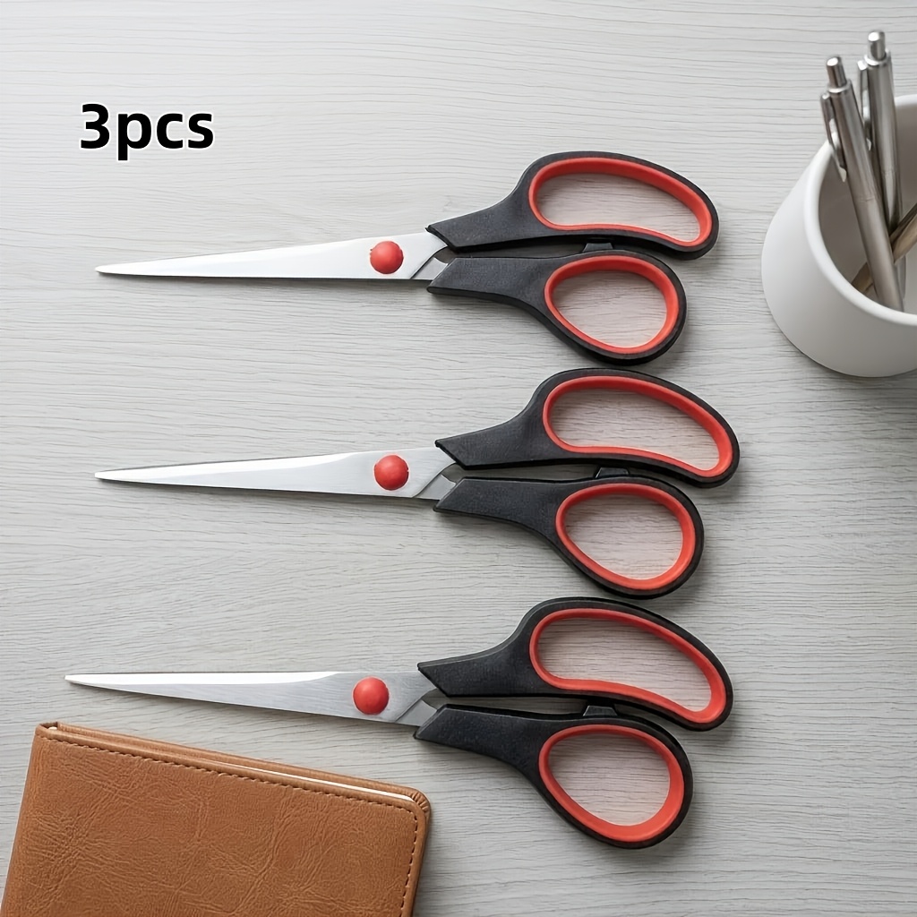 TEMU 3pcs Ultra- Steel Scissors, Office Scissors With Comfortable Grip, Suitable For Right/left-handed Users, Sturdy Craft Supplies For Home, Office,