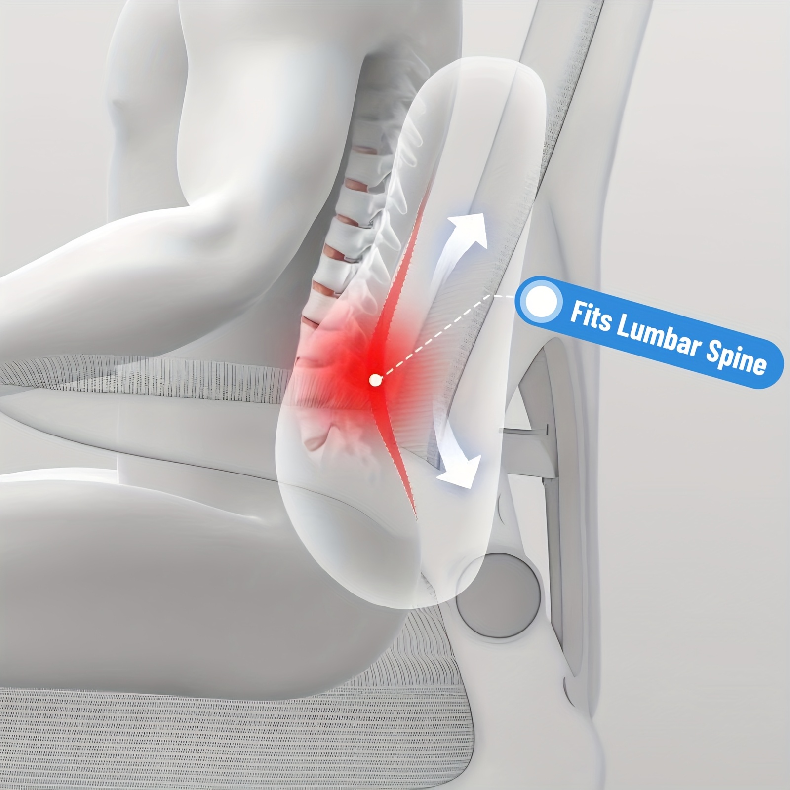 ergonomic lumbar support pillow with memory foam posture   cushion for lower     office chair car seat portable machine washable lightweight lumbar pad with contoured     office use ideal for prolonged sitting lumbar pillow breathable mesh   seating portable pillow durable construction remote workers Product details 6