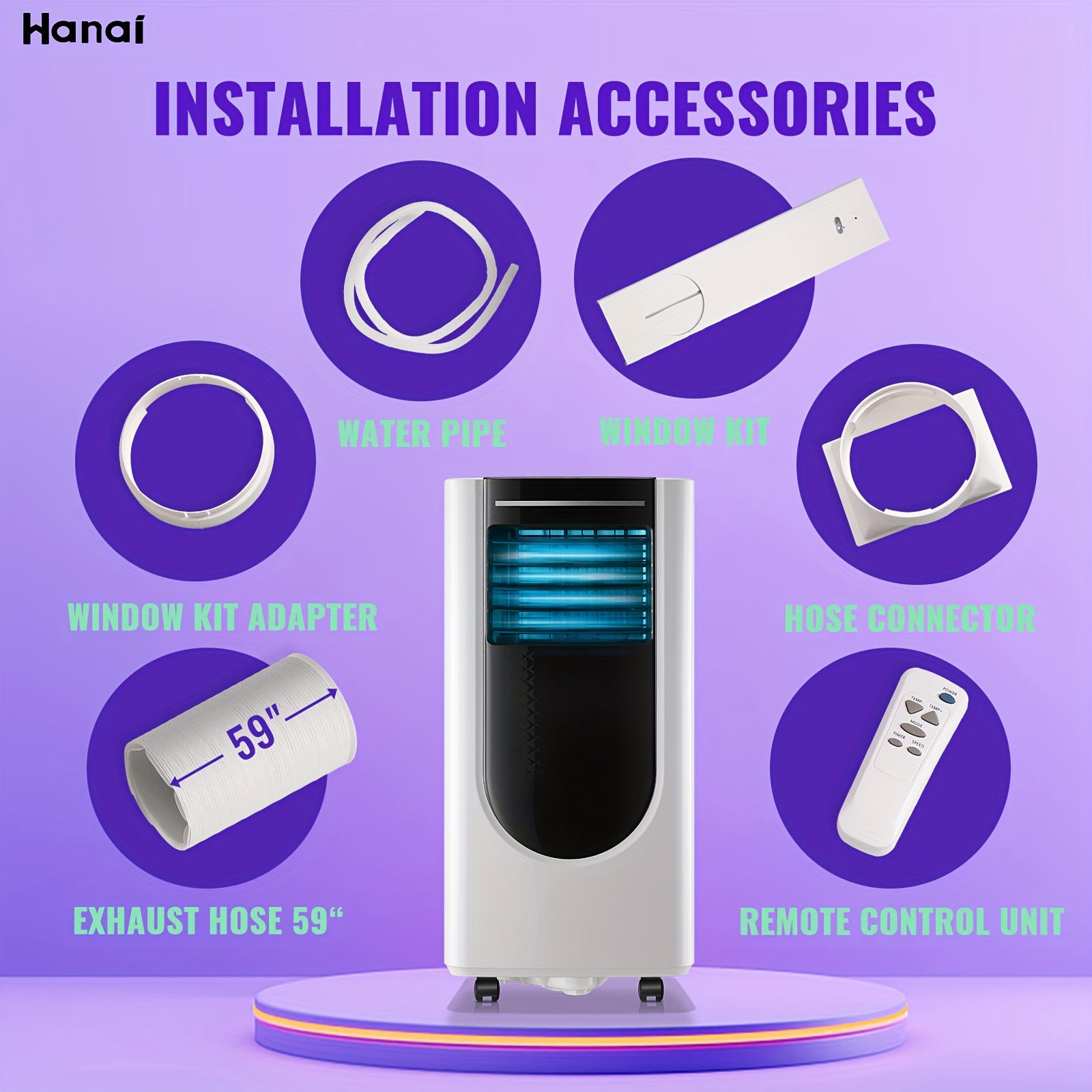 WANAI R 8000 BTU Portable Air Conditioner with Dehumidifier Air... product image 10