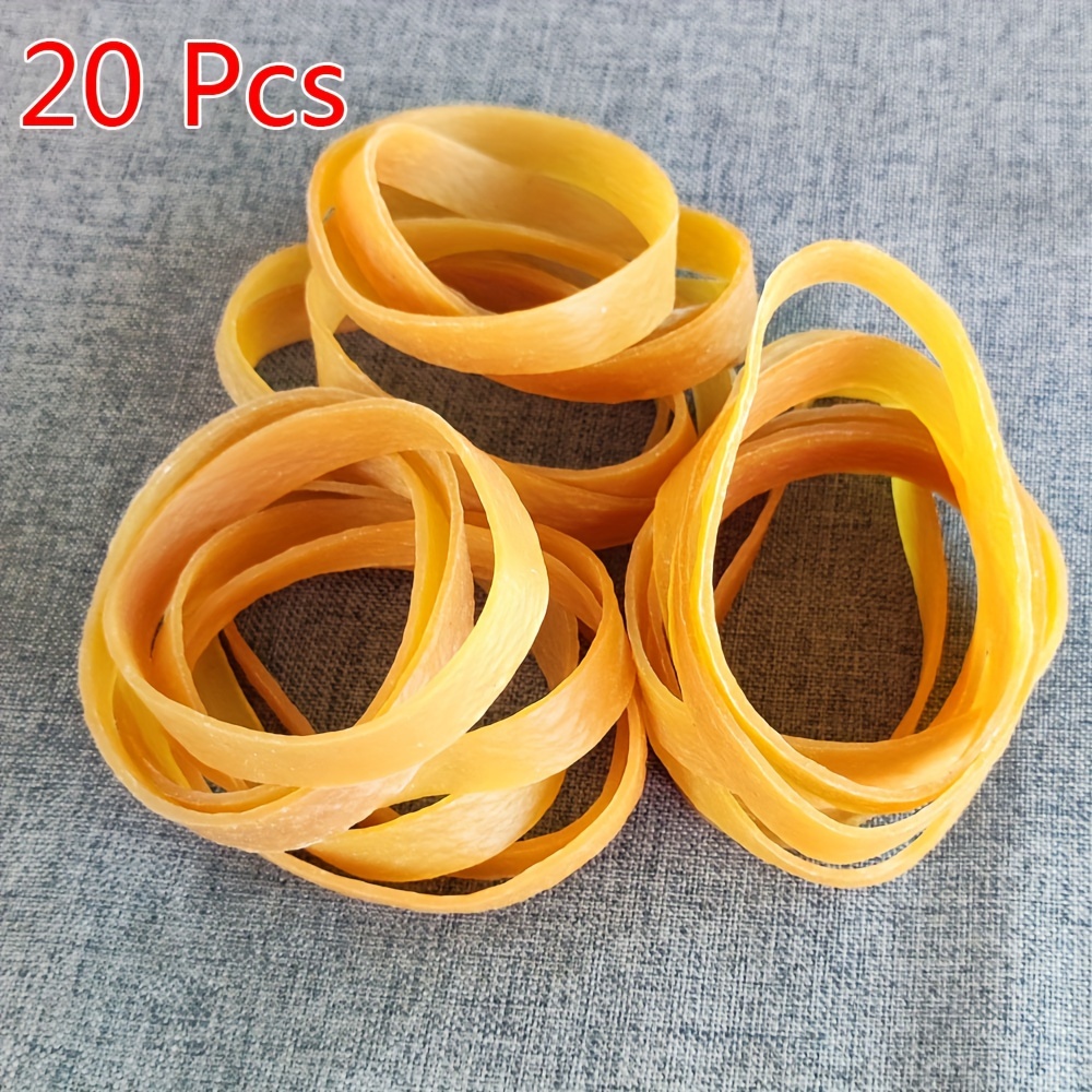 20pcs Elásticos de Borracha Amarelos de Tamanho Grande 6cm/2.4inch para Casa, Cozinha, Escola e Escritório -…: retailer-supplied image
