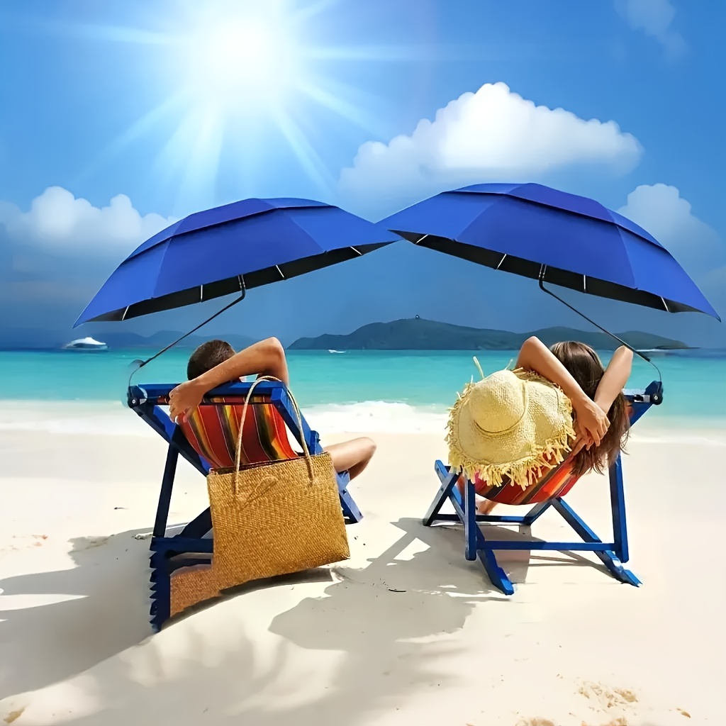 new beach umbrellas with top double layer design breathable uv protection sun umbrella for beach chair outdoor portable umbrella with universal fixture 360 rotation strong   durable for beach camping fishing patio pool