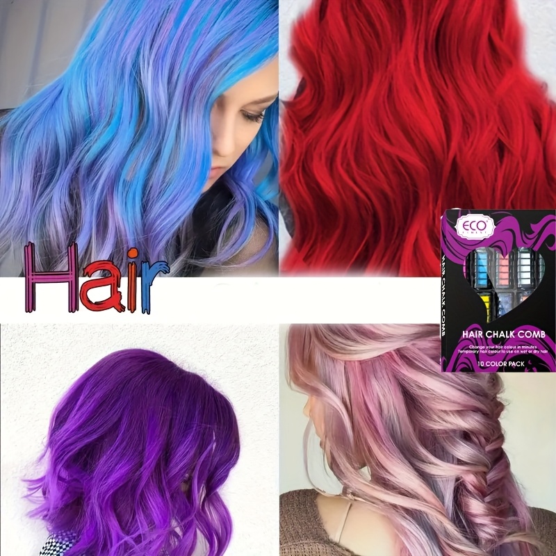 washable hair color crayon set temporary coloring suitable for all hair types   christmas and birthday parties and festive occasions blue   orange yellow light blue green dark red light   comb set Product details 6
