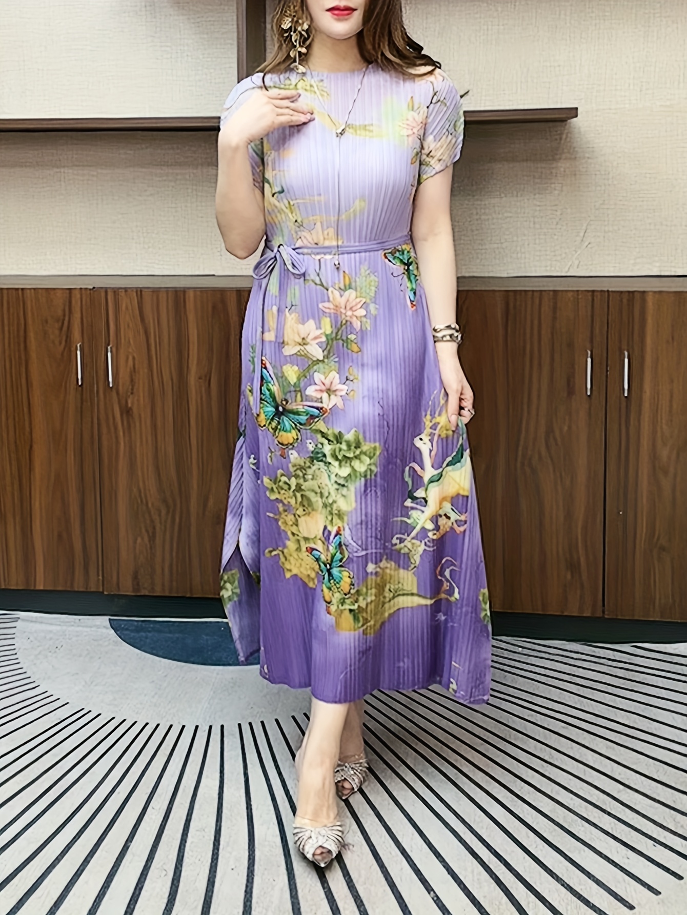 sachin and babi light blue dress Plus Size Floral Double Slit Maxi Dress – 2020AVE main image 1