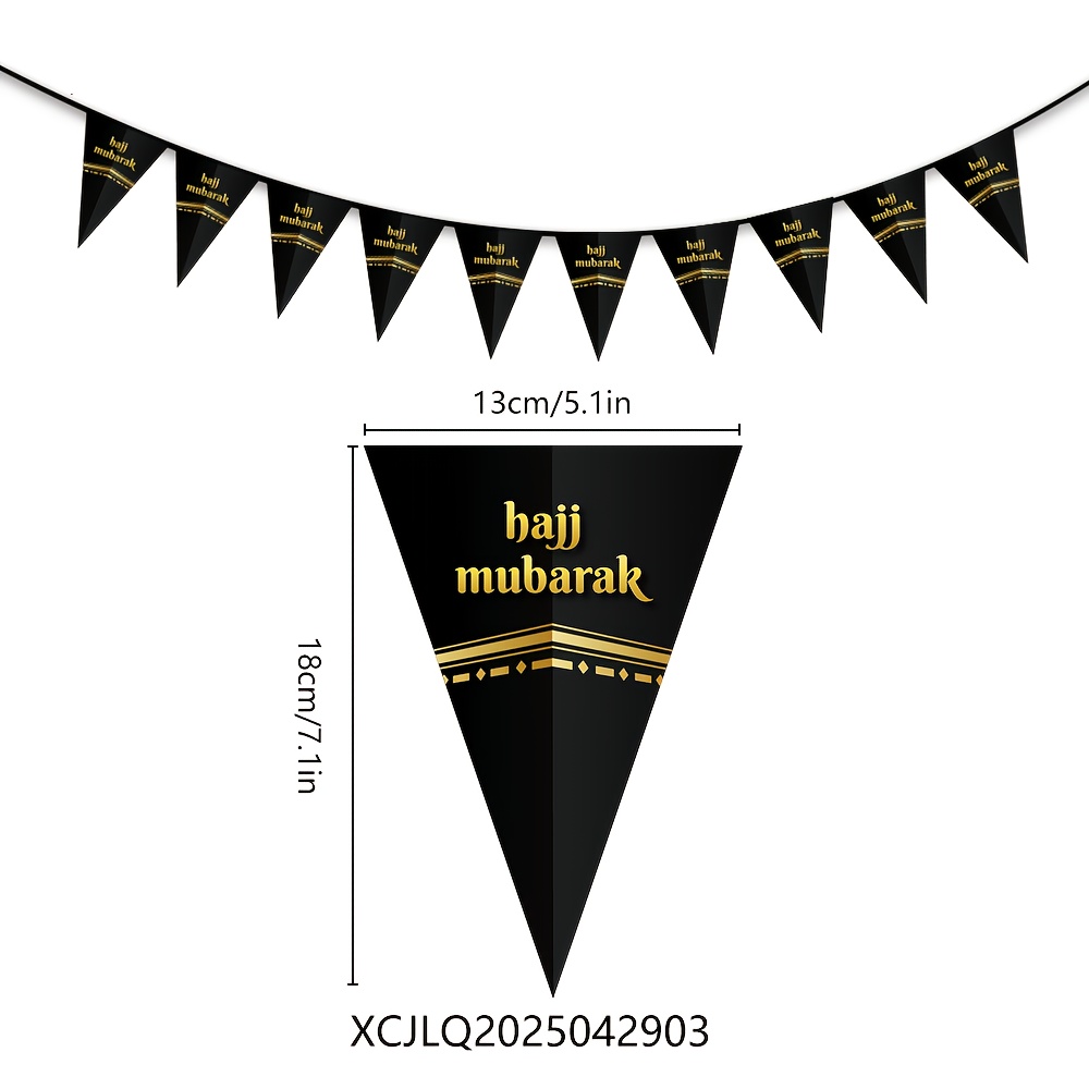 Image of [] 1pc, Hajj Mubarak Party Banners And Banners, 18cm * 13cm/7.1 Inches * 5.1 Inches * 10sides, Hanging Decorative Items For Hajj Mubarak Themed Parties, Made Of Durable Material.