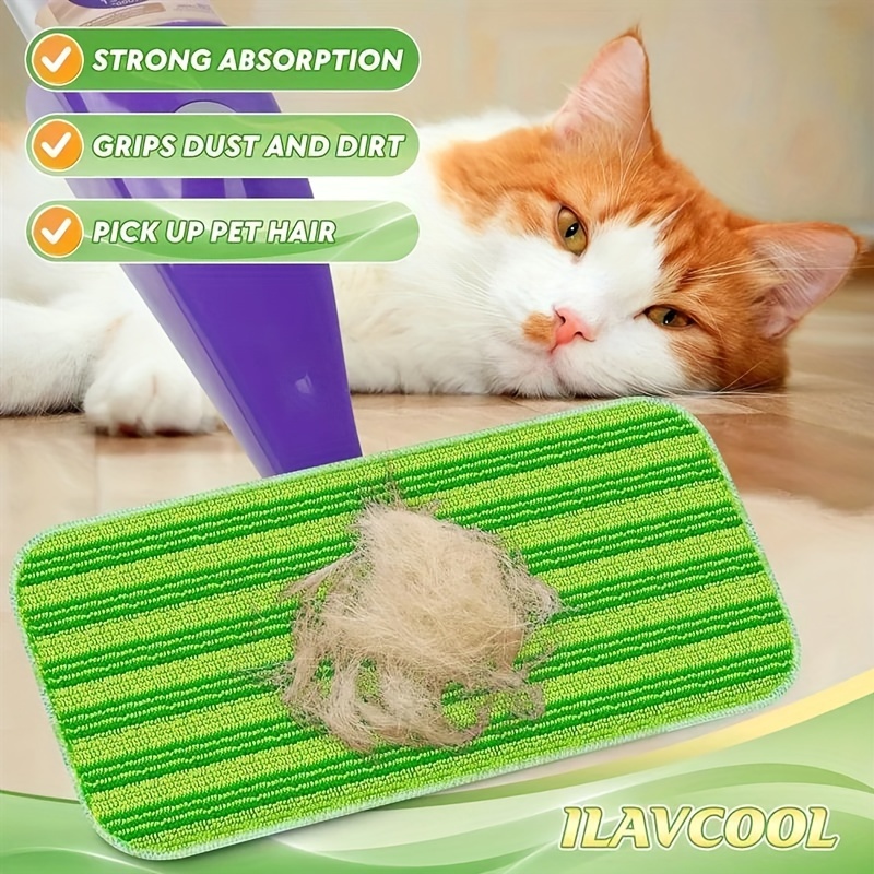 

Microfiber Mop Pads - Reusable, Strong Absorption, Pet Hair Pickup, Dust And Dirt Grips, Cleaning Accessories, 2 Pack