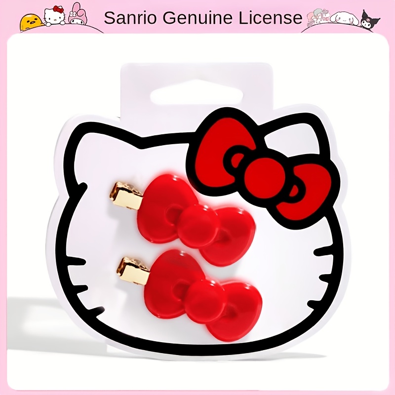 TEMU 2pcs Hello Kitty Shaped Clips | Party, And Holiday Styles, Bow Hair Clips, And Hair Accessories