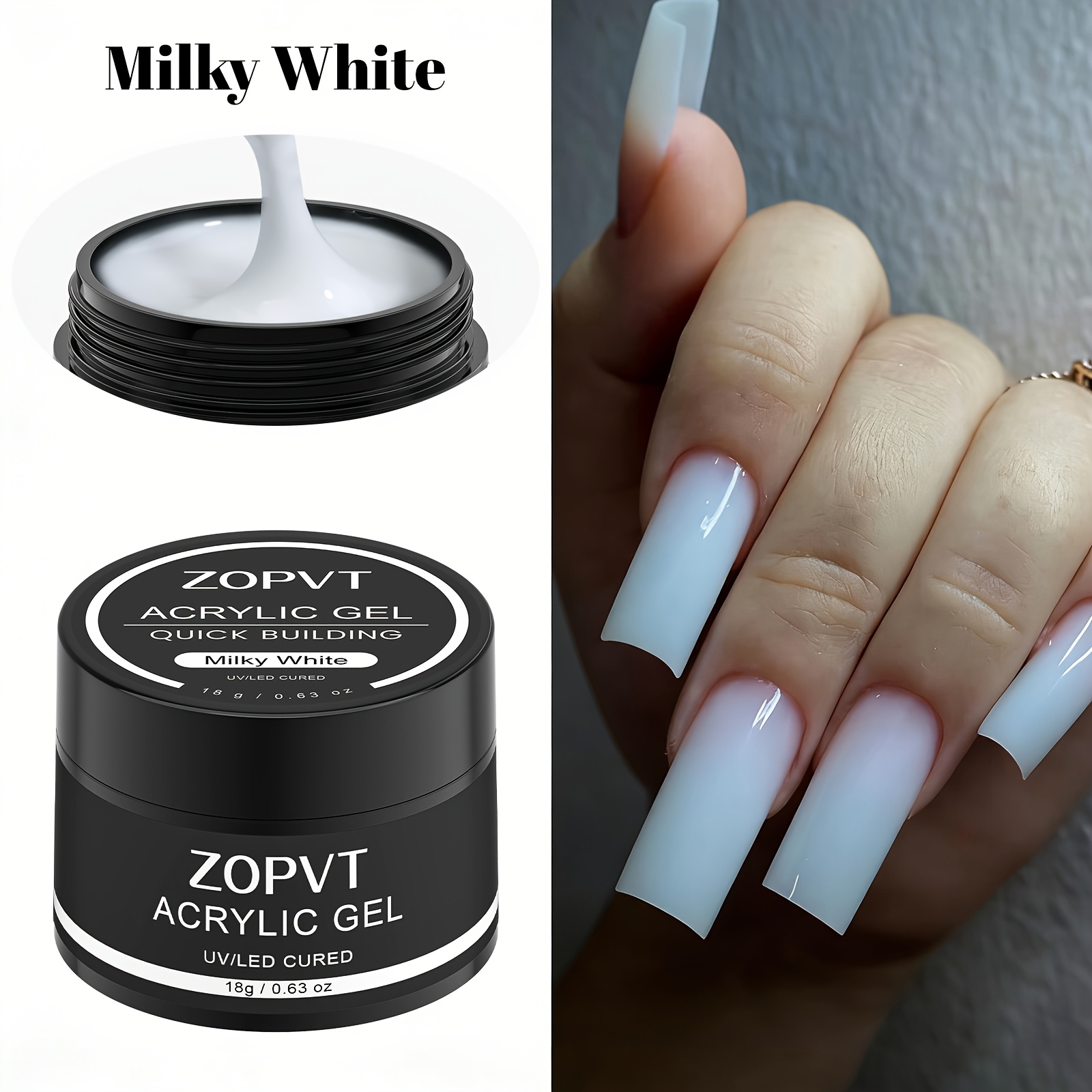 Image of Acrylic Gel For Nail Extension, Quick-build Nail Tips, 6 Colors , 18g, Essential For Diy , Valentine's Day Gift, Holiday Gift