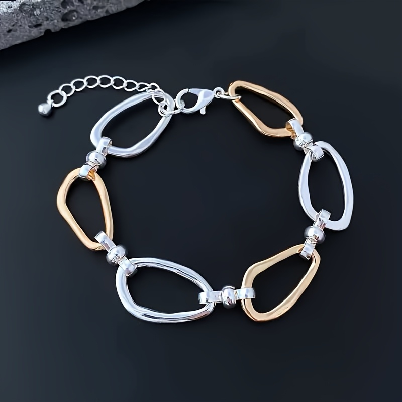 TEMU A Stylish And Minimalist Casual Bracelet For Women Featuring A Hollow Irregular Oval Design, And Party Wear