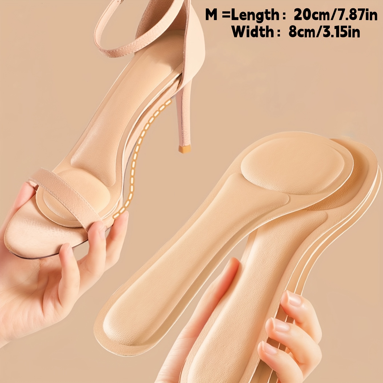 E-shop 1 Paar/2 Stück selbstklebende Einlegesohle für hohe Schuhe, Damen-Schwammsohlenpolster ultraweich, rutschfest und verschleißfest,