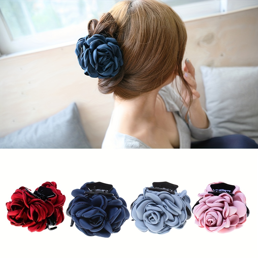 

Elegant Bohemian Style Flower Claw Hair Clips, Women's Fashion Shark Hair Barrette, Versatile Updo Grips, Mother's Day Hair Accessories Gift Set