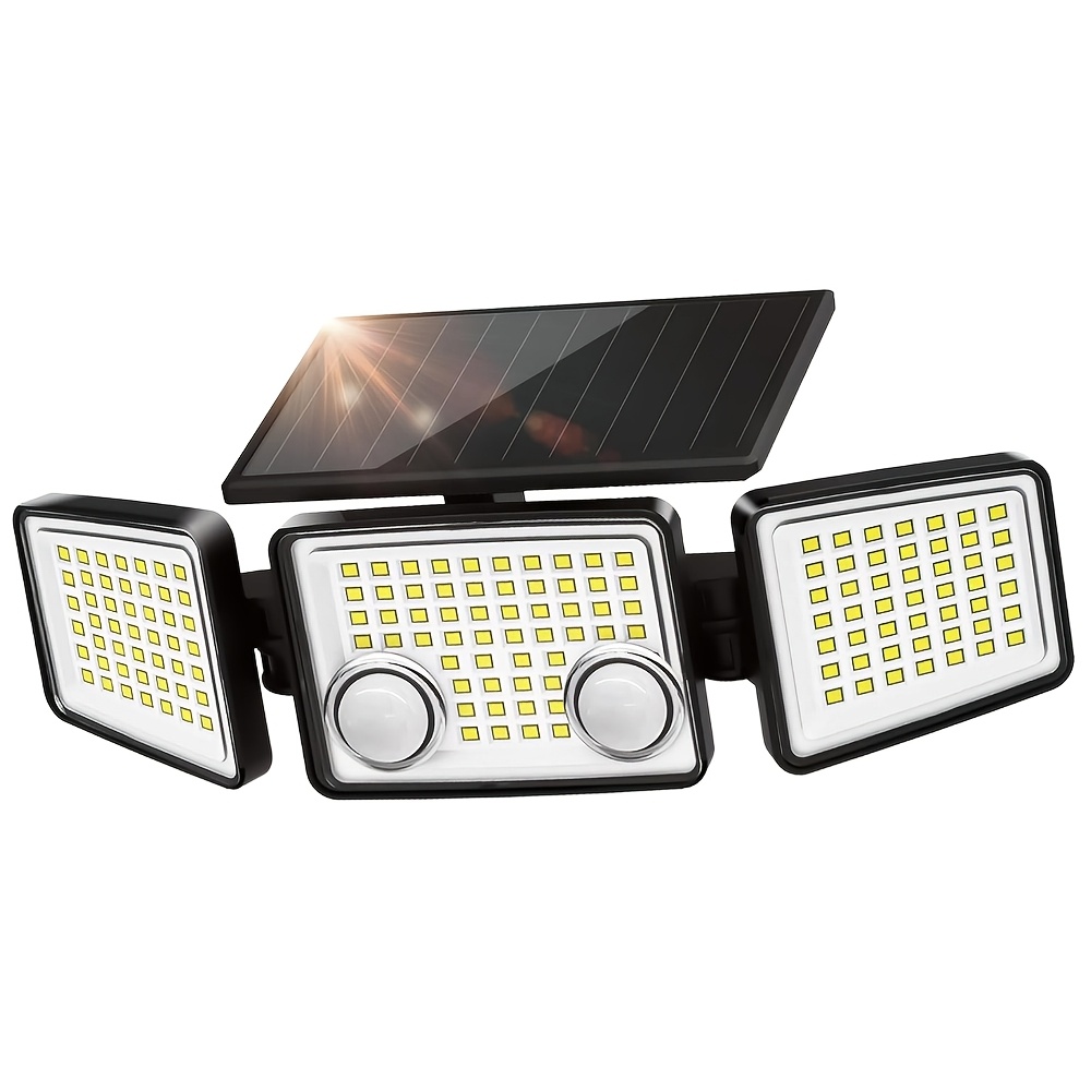 TEMU (1/2/4/6 Pack) Solar Outdoor Lights 3000lumen 7000k, 152 Led Motion Sensor Outdoor Lights With , Ip54 Waterproof 270 Wide Angle Solar Flood