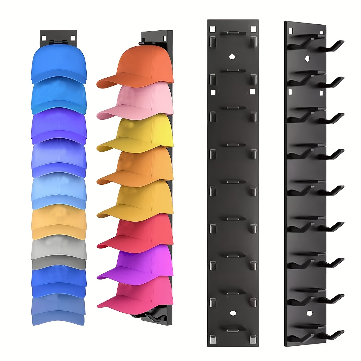 1 4pcs wall mounted hat rack organizer strong   multi layer storage for caps portable plastic display holder for closet doors and bedrooms hat hanger organizer