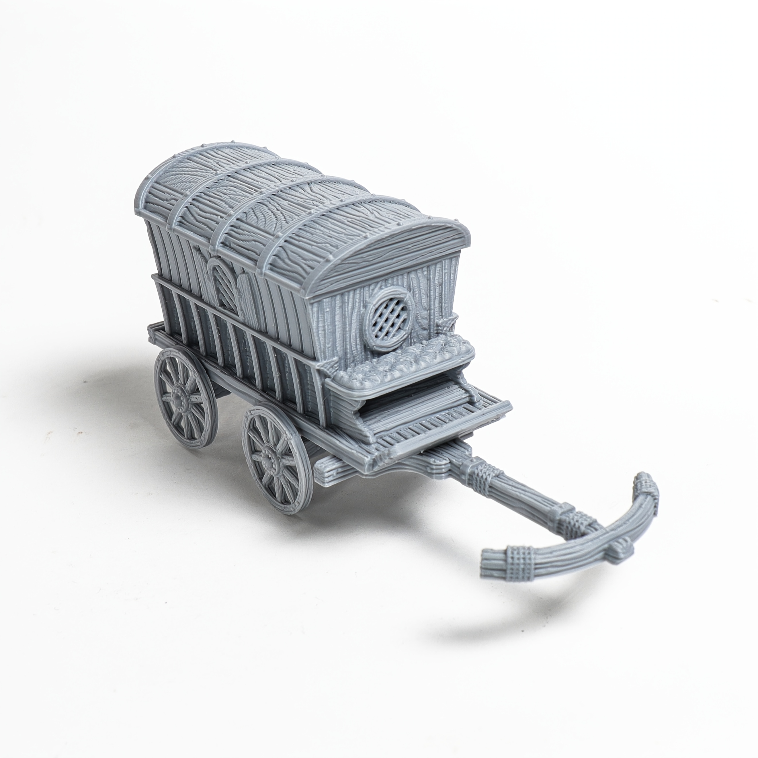 

1pc Grey Plastic Wagon Miniature, 28mm Ttrpg , Accessory, Ideal Dm Gift