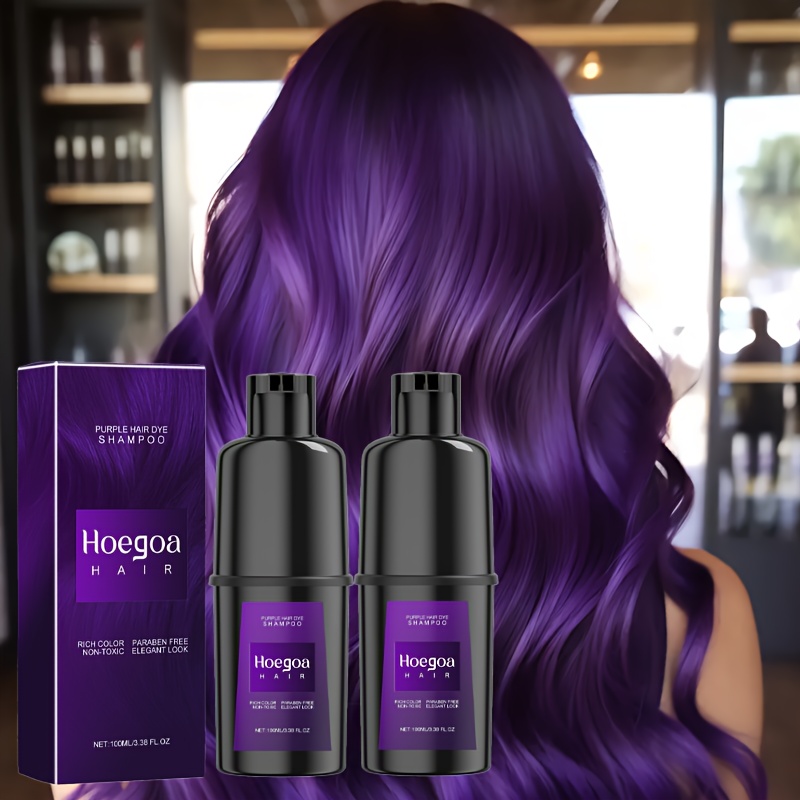 TEMU Hoegoa 1/2pcs Purple Hair Shampoo, Plant , Easy To Color, , Gentle Diy Long-lasting And Easy-to-dye Hair Color Shampoo, Suitable For All Hair Types, Suitable For Men And Women, Father's Day Gift