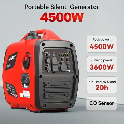 portable co alarm 2500w rated 1900w 3200w rated 2600w 3600w rated 3000w 4000w rated 3200w 4500w rated 3600w ideal for yard lawn garden camping rv home backup power