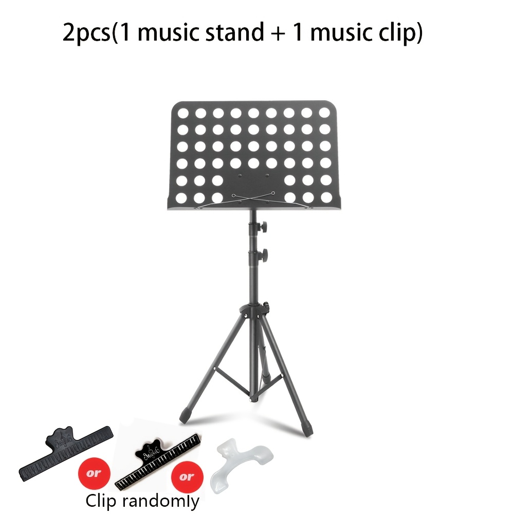 TEMU 2pcs Height-adjustable Folding Music Stand, Set Includes 1 Music Stand And 1 , Made Of Sturdy, Load-bearing Material, Tripod Base Is Stable And