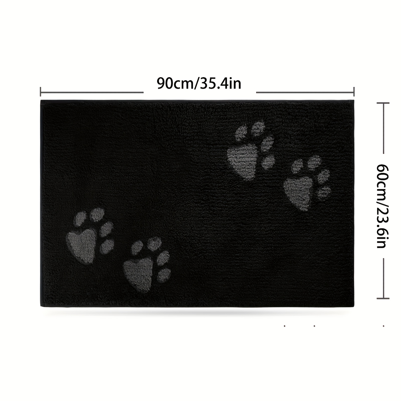 Image of Dirt Trap Dog Paw Print Door Mat 23.6x35.4in Machine Wash Microfiber Entry Carpet, Shoe Scraper, Dog Door Mat, Floor Mat, Suitable For Muddy Wet Shoes And Paws
