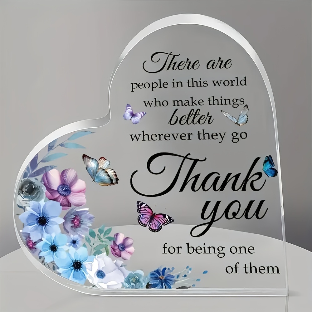 TEMU 2d Flat, Appreciation Gifts For Teacher, Thank You Gifts For Coworker Acrylic Heart Keepsake For Women Manager Grateful Gifts, Christmas Living