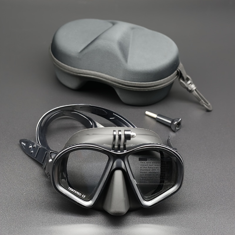 professional adult small face freediving mask snorkeling   set high definition tempered glass electroplated lens no with camera stand base snorkeling mask small face fishing and hunting snorkeling   mask equipment
