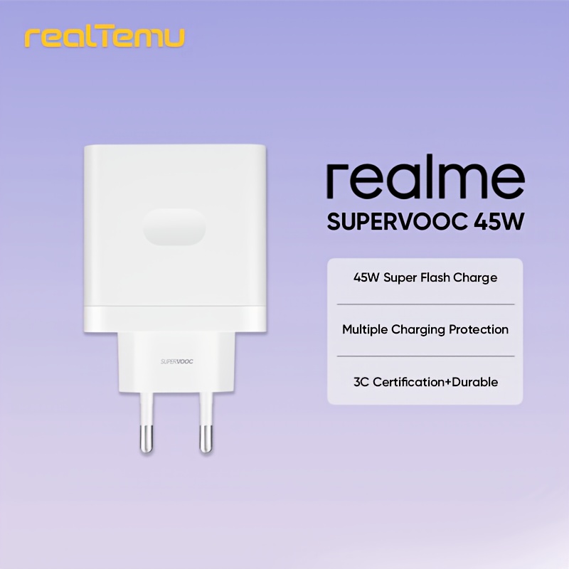 TEMU Suitable For Realme And Oppo Phones, 45w Charger, Compatible With Realme Phone Models Gt7/14 Pro/14 Pro/14x/14t/12 5g/c75/c71/note