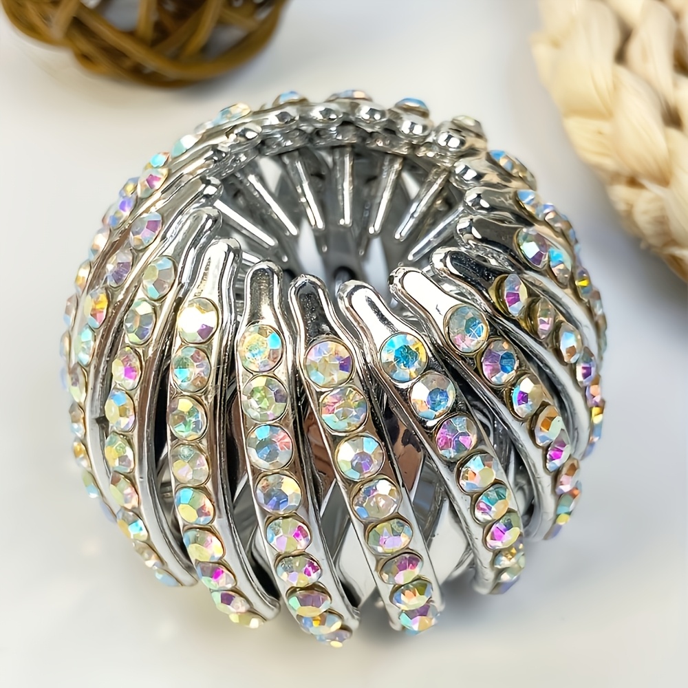TEMU Cubidupi Elegant Bird Nest Magic Hair Clip - Sparkling Non-slip Ponytail Holder With , Durable Plastic Hair Clip For Women & Girls, Options For Weddings, Parties, Everyday Use, Hair Accessories