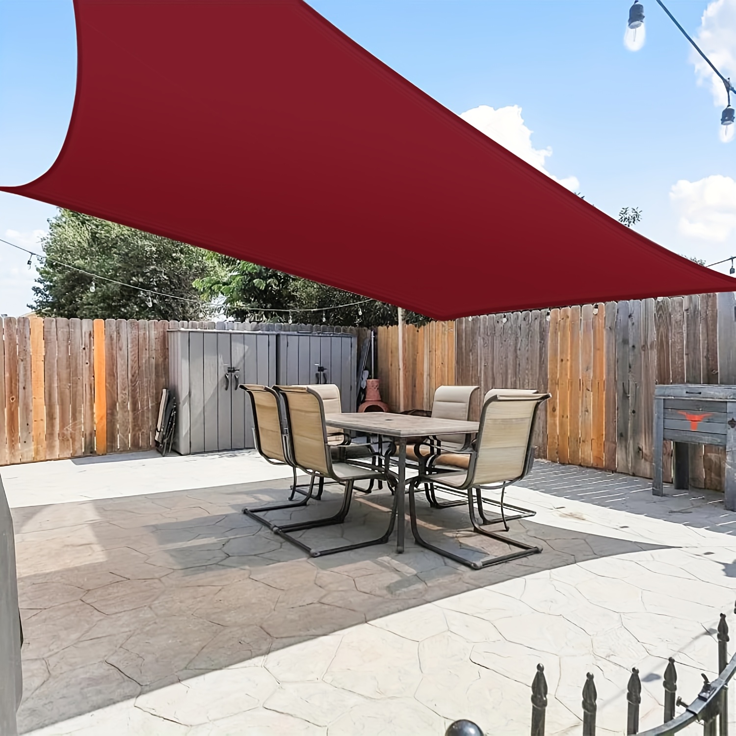 [Rectangular Sun Sail] 1pc Heavy-Duty Rectangular Sun Sail for Outdoor Patio, Garden - UV Protection, Easy Installation, Large Coverage, Modern Design