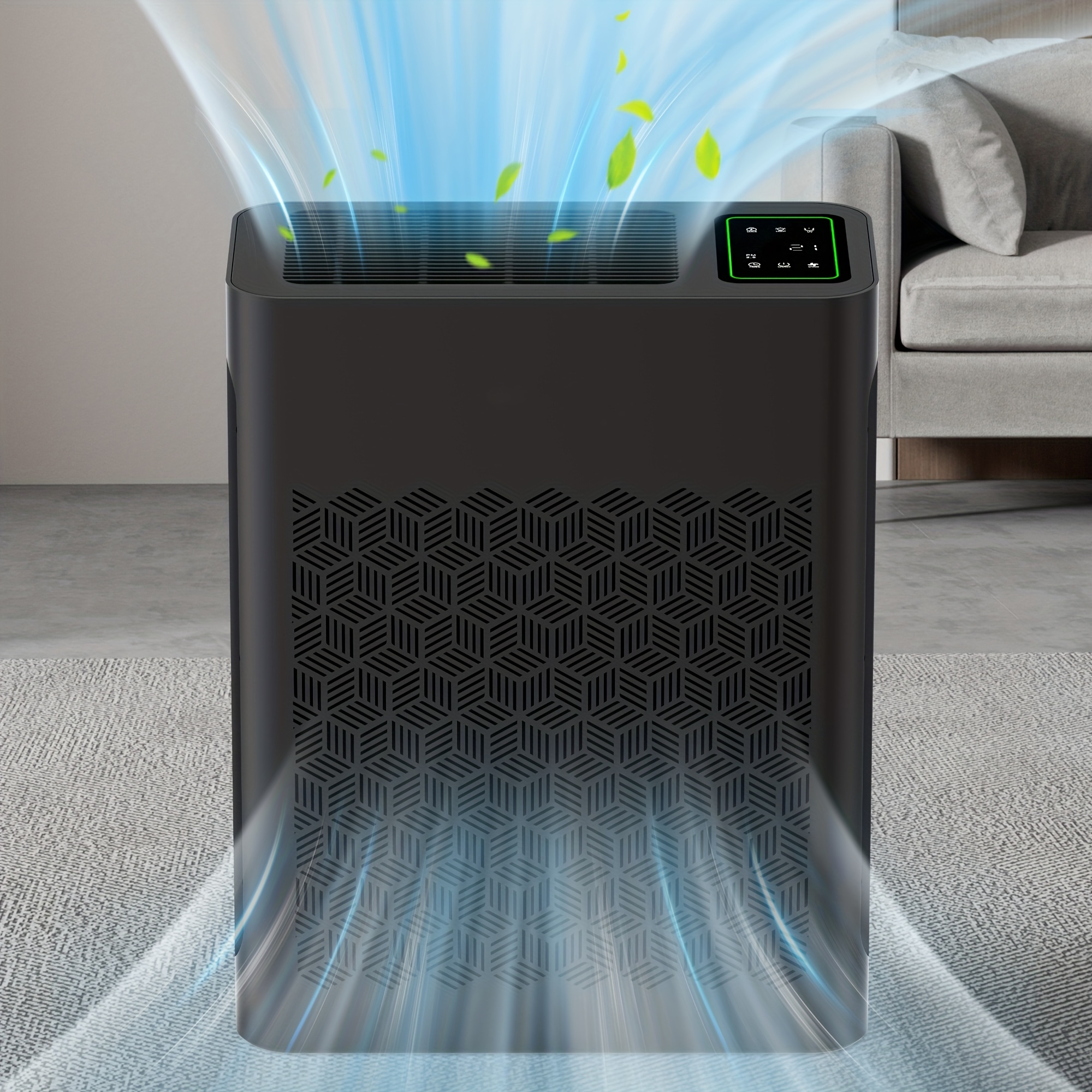 TEMU Family Large Room - Real-time Display Of Air Quality, With Accurate Sensors, Automatic Mode + Timer, Remove Odors, The Air, Fresh , Office/bedroom/living Room Essential, Strong Coverage,