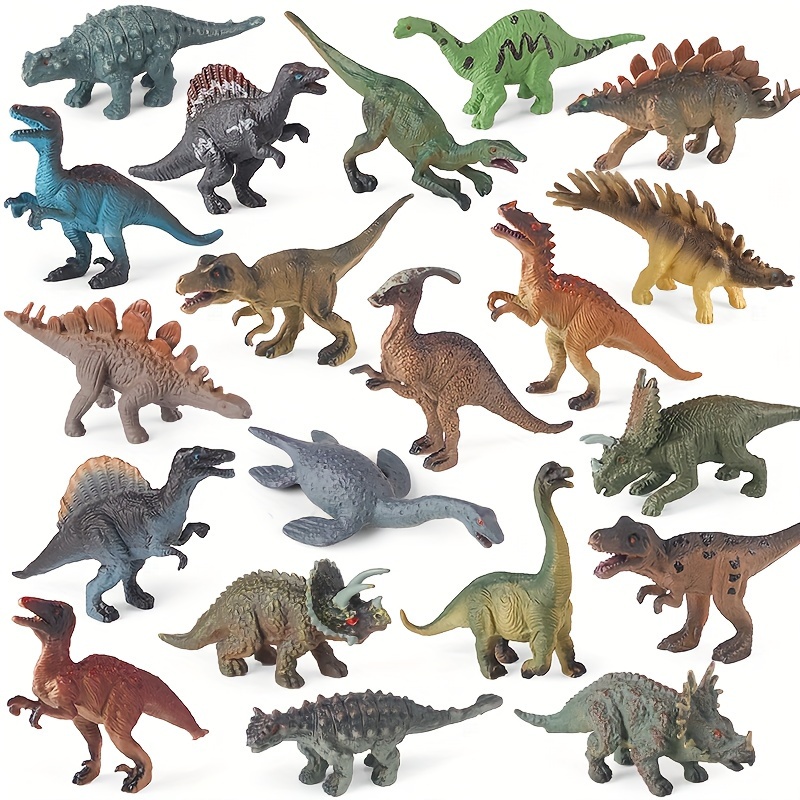 

20pcs Mini Dinosaur Toy Set - Includes , & Figures - Ideal For Cake Decorations, Party Favors & Holiday Gifts ( 3+/6+/8+)